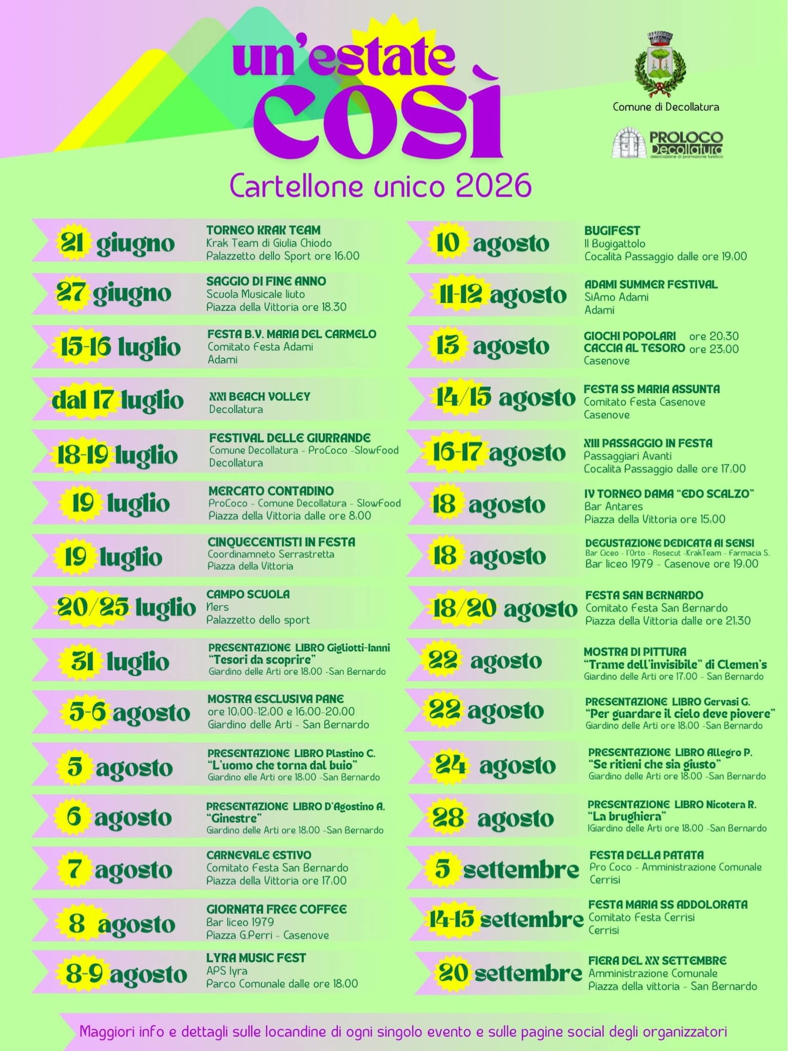 Cartellone unico 2026